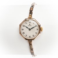 Lot 1566 - LADY'S NINE CARAT GOLD ROLEX WRIST WATCH...