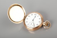 Lot 1583 - GOLD PLATED FULL HUNTER POCKET WATCH marked...