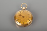Lot 1585 - VICTORIAN EIGHTEEN CARAT GOLD FOB WATCH the...