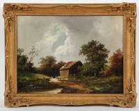 Lot 1451 - R. PERCY (BRITISH), HARVESTERS IN A CORNFIELD...