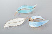 Lot 1737 - GROUP OF THREE NORWEGIAN SILVER ENAMELLED...