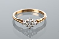 Lot 1755 - DIAMOND FOUR STONE CLUSTER RING with a rhombic...
