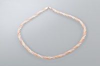 Lot 1757 - NINE CARAT TRI COLOUR GOLD NECKLACE c.1970s,...