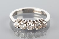 Lot 1760 - DIAMOND FIVE STONE RING set with five...