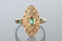 Lot 1777 - VICTORIAN STYLE EMERALD AND DIAMOND DRESS RING...