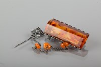 Lot 1786 - EARLY TWENTIETH CENTURY RUSSIAN SILVER AMBER...