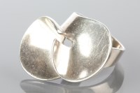 Lot 1795 - GEORG JENSEN SILVER RING with a large twisted...