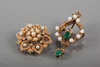 Lot 1798 - TWO VICTORIAN BROOCHES comprising of a pearl...