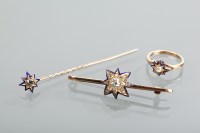 Lot 1800A - VICTORIAN DIAMOND ENAMELLED SUITE OF JEWELLERY...