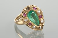 Lot 1830 - IMPRESSIVE EMERALD, DIAMOND, RUBY AND PEARL...