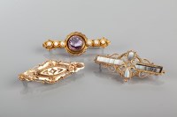 Lot 1835 - GROUP OF THREE LATE VICTORIAN BROOCHES...