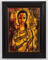 Lot 47 - INDIAN SCHOOL (20TH CENTURY), PORTRAIT OF AN...
