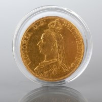 Lot 1536 - GOLD FIVE POUND COIN DATED 1887