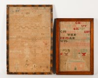 Lot 744 - FOUR 19TH-CENTURY EMBROIDERED SAMPLERS the...