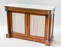 Lot 793 - REGENCY MARBLE TOPPED MAHOGANY CHIFFONIER with...