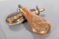 Lot 811 - 19TH-CENTURY HORN POWDER FLASK maker Bartram &...