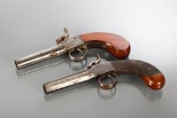 Lot 813 - TWO 19TH-CENTURY PERCUSSION MUFF PISTOLS both...