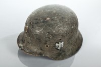 Lot 825A - GERMAN WWII DECAL HELMET later painted,...