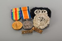 Lot 826 - WWI CAMPAIGN MEDAL PAIR awarded to S-22525 Pte....