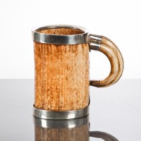 Lot 278 - LATE 19TH CENTURY SILVER MOUNTED IVORY TANKARD...