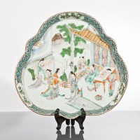 Lot 316 - CHINESE FAMILLE VERTE DISH decorated with...