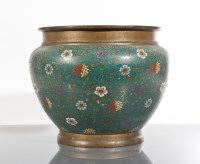 Lot 335 - CHINESE ENAMEL JARDINIERE with floral...