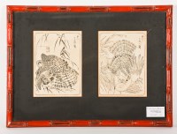 Lot 340 - THREE CHINESE PRINT DIPTYCHS two of the...