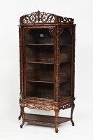 Lot 347 - CHINESE HARDWOOD DISPLAY CABINET with glazed...