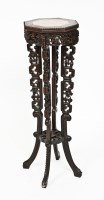 Lot 349 - CHINESE HARDWOOD JARDINIERE STAND with marble...