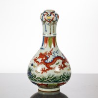 Lot 381 - CHINESE CERAMIC VASE decorated with dragons...