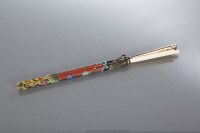 Lot 471 - JAPANESE CLOISONNE KNIFE AND CHOPSTICKS SET...