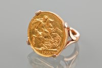 Lot 1527 - SOVEREIGN DATED 1914 mounted in a nine carat...