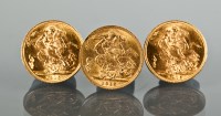 Lot 1545 - THREE SOVEREIGNS DATED 1915
