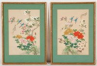 Lot 284 - TWO CHINESE INK PAINTINGS each depicting birds...