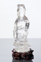 Lot 301 - CHINESE ROCK CRYSTAL FIGURE OF BUDDHA the...