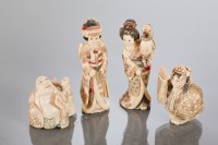 Lot 319 - FOUR EARLY 20TH CENTURY JAPANESE IVORY EFFECT...