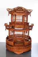 Lot 346 - EARLY 20TH CENTURY CHINESE BAMBOO BIRD CAGE...