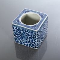 Lot 351 - CHINESE BLUE AND WHITE WINE WARMER in blue and...