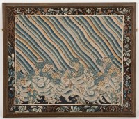 Lot 385 - TWO CHINESE SILK EMBROIDERIES the larger...