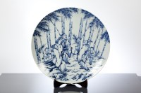 Lot 394 - JAPANESE BLUE AND WHITE CHARGER of circular...