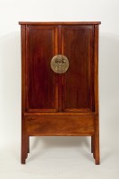 Lot 474 - CHINESE MARRIAGE CABINET the double doors with...