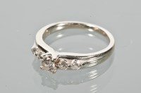 Lot 1630 - DIAMOND FIVE STONE RING the set with five...