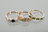 Lot 1642 - THREE DIAMOND SET RINGS comprising a Victorian...