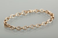 Lot 1648 - NINE CARAT GOLD WATCH CHAIN BRACELET marked...