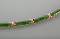 Lot 1662 - TWENTIETH CENTURY JADE BRACELET set with...