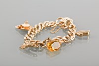 Lot 1686 - NINE CARAT GOLD CHARM BRACELET with charms...