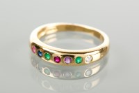 Lot 1696 - MULTI GEM SET 'DEAREST' BAND with countersunk...