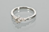 Lot 1703 - PLATINUM AND DIAMOND RING set with a single...