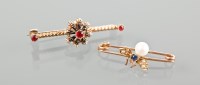 Lot 1708 - EDWARDIAN PEARL AND SAPPHIRE INSECT BROOCH...