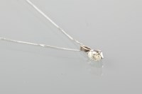 Lot 1719 - DIAMOND SOLITAIRE PENDANT the marquise cut...